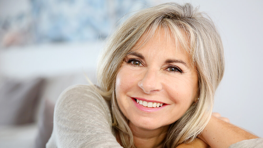 Smiling middle aged woman